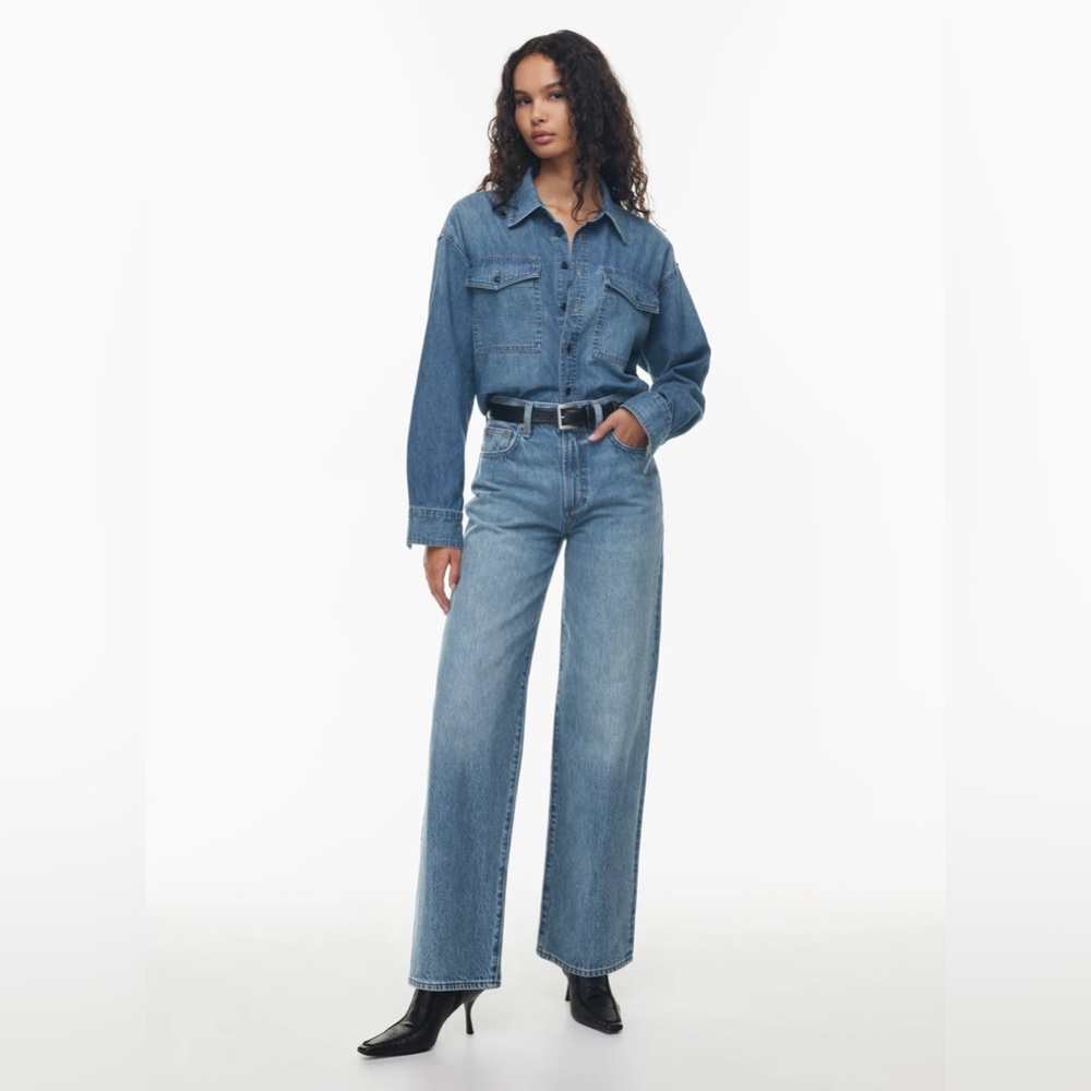 Denim Forum The Farrah Hi-Rise Wide Jean